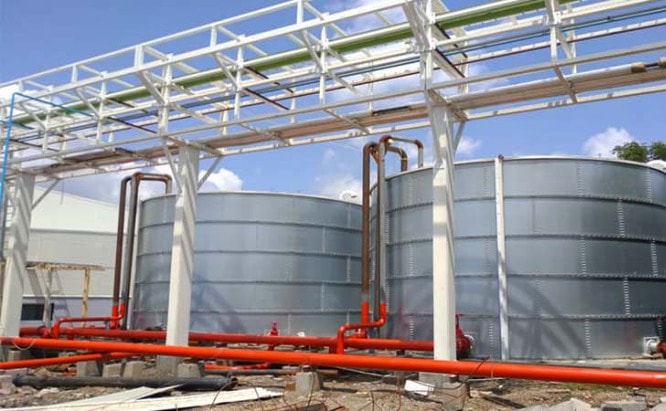 Water Tank on Construction Site.